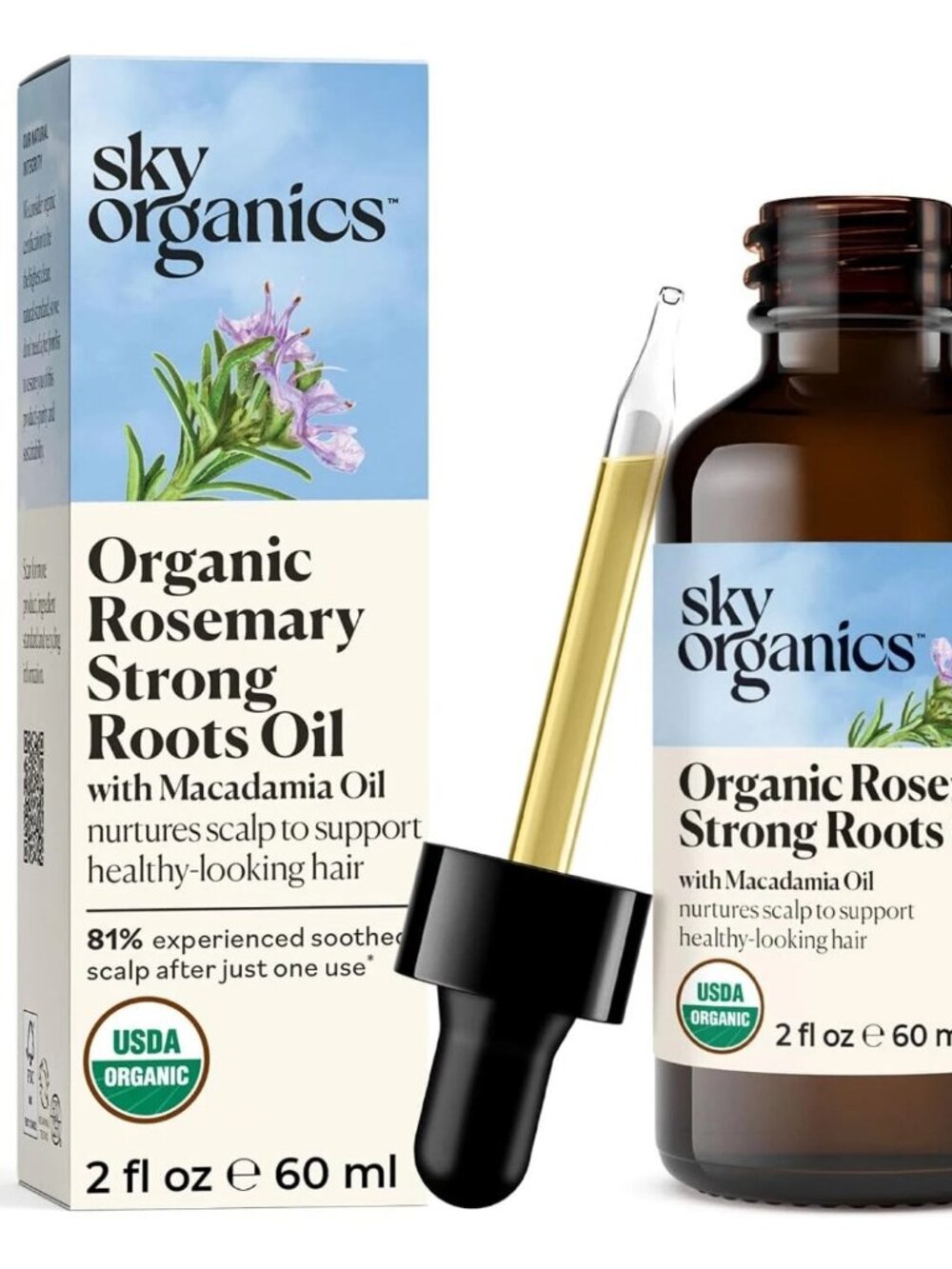 Sky Organics - Organic Rosemary Oil with Strong Roots - 2 Fl Oz (Pack of 1)